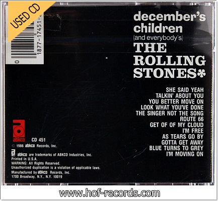 Rolling Stones - December's Children (and every body's) (USA) Used Cd VG++