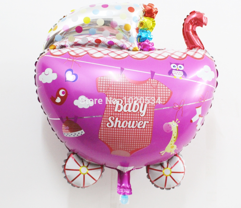 บอลลูนฟลอย์ รถเข็นเด็ก สีชมพู - Baby Pink Cart Foil Balloons / Item No. TL-C009