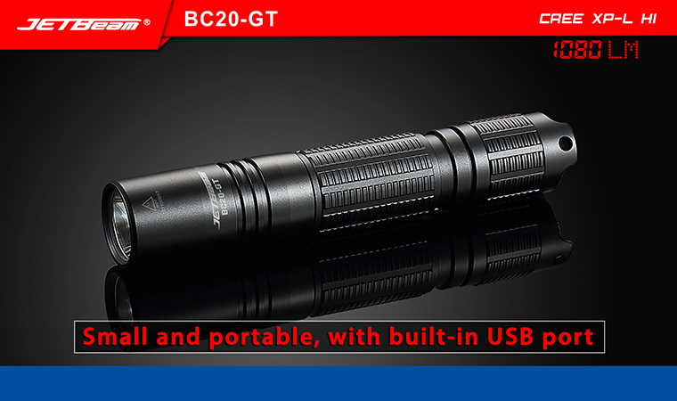 ไฟฉายแรงสูง Jetbeam BC20GT ชาร์จ USB แถมแบต
