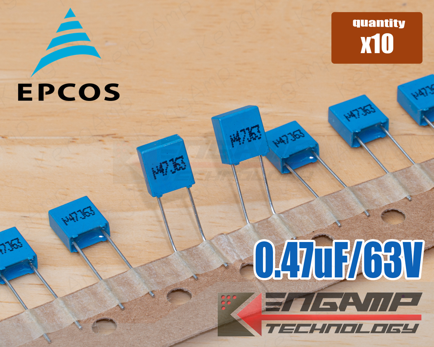 (10ตัว) 0.47uF/63V EPCOS 3.4x7.1 H8mm P=5mm