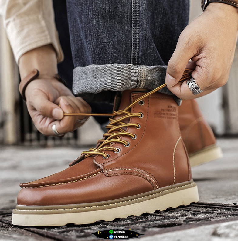 รองเท้าบูทมาร์ติน สีน้ำตาล