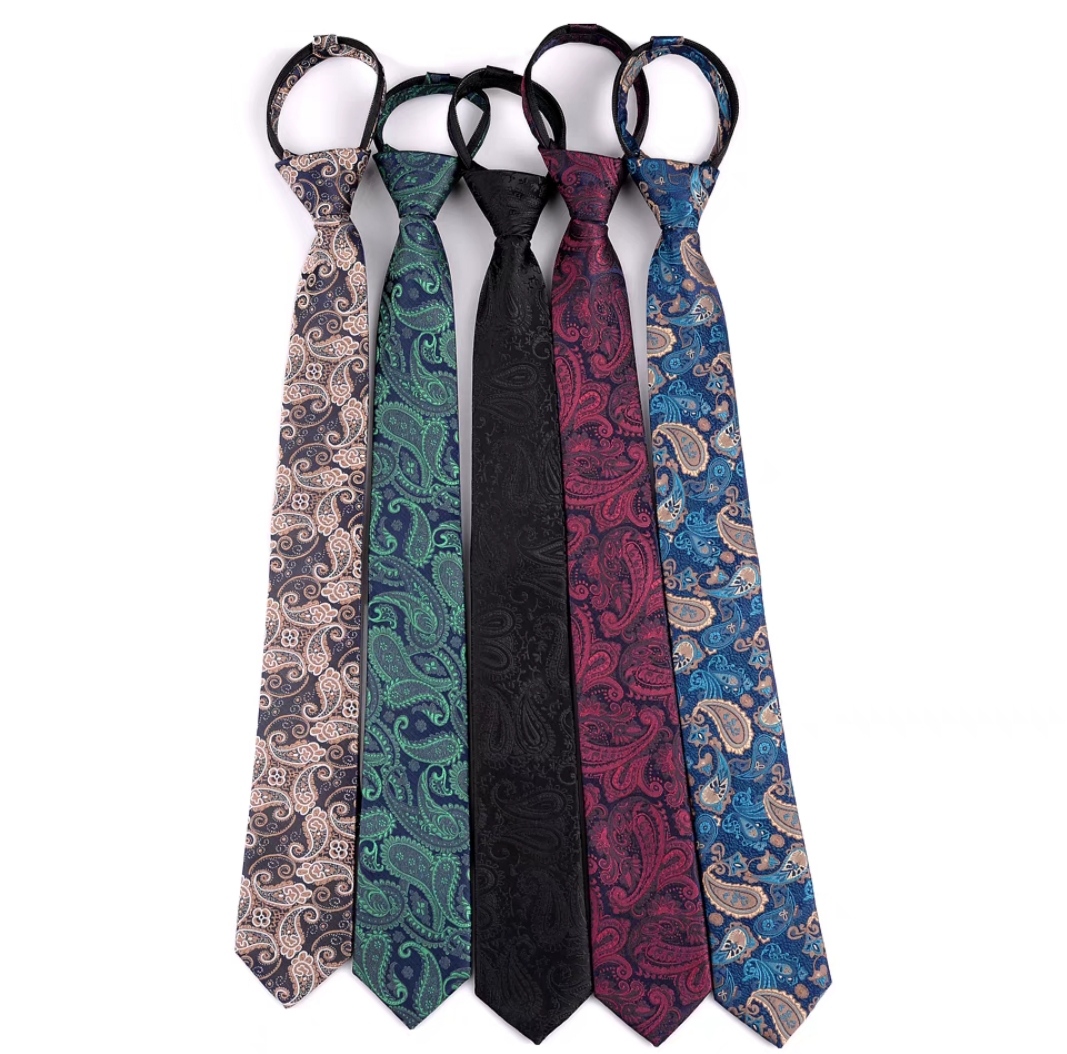 เน็คไทแฟชั่นเส้นบาง ปลาย 6 cm สีดำ เทา คละสี