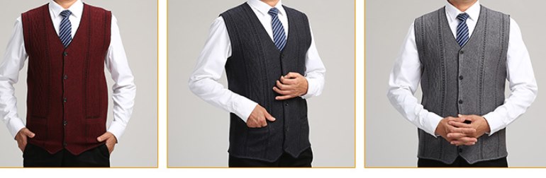 เสื้อกั๊กไหมพรม ขนแกะวูล oversizeชาย เสื้อไม่มีแขน oversizeชาย Size No.39-41 43 45 ดำ เทา แดง
