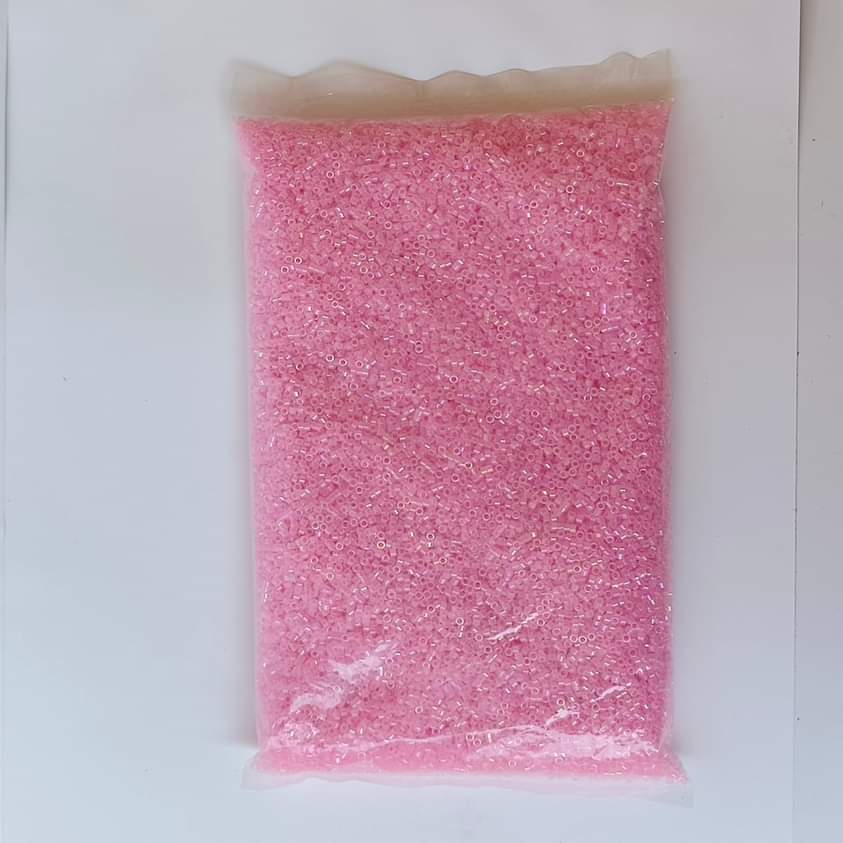 ลูกปัดเม็ดทรายญี่ปุ่น ชมพูใส เม็ดเท่ากันทุกเม็ด 30 กรัม 30 บาท เท่านั้น!!! #มีเก็บปลายทาง