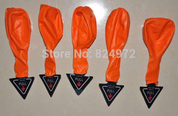 ลูกโป่ง LED สีส้ม แพ็ค 5 ชิ้น ไฟกระพริบ Blink mode (Orange Color Balloons - LED Blink Mode)