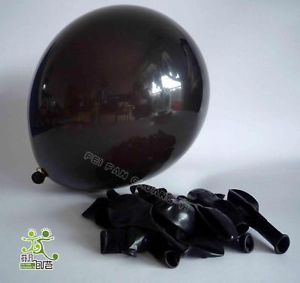 ลูกโป่งกลม สีดำ ไซส์ 6 นิ้ว แพ็คละ 10 ใบ (Black Color Round Balloon Size 6")