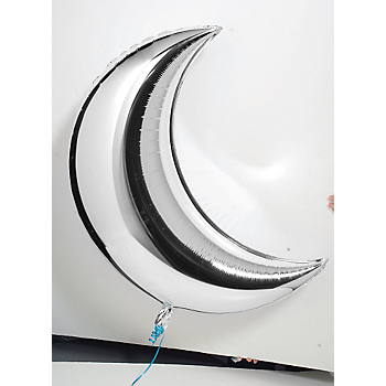 Moon Shape Balloon Silver Color - ลูกโป่งฟลอย์รูปพระจันทร์เสี้ยว สีเงิน ไซส์ใหญ่ 32 นิ้ว / Item No. TL-G031