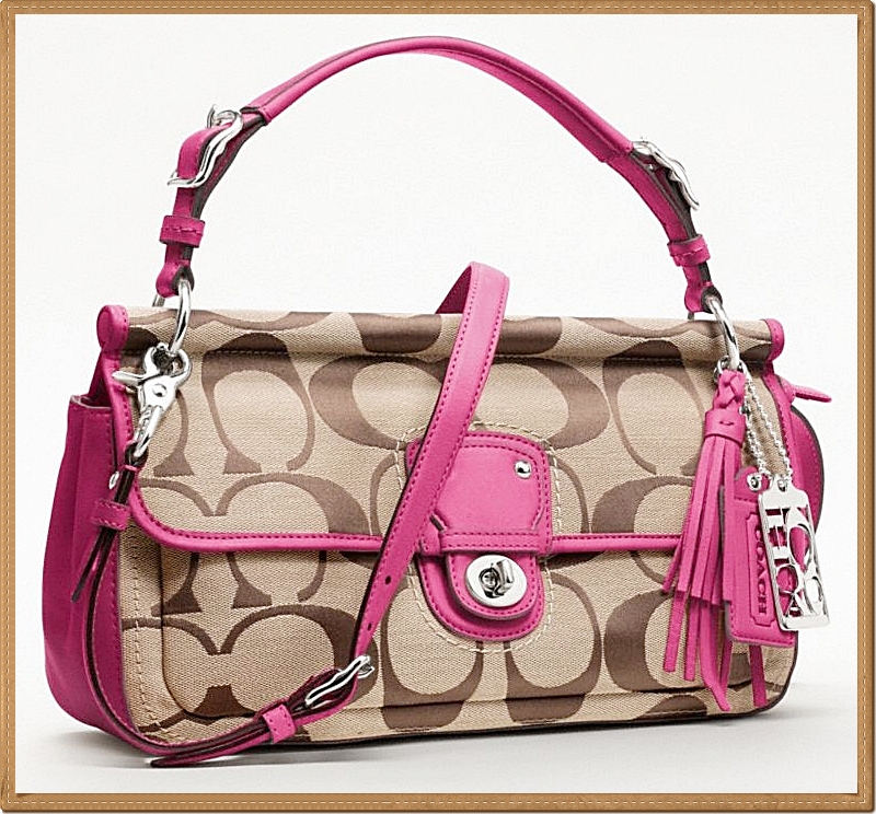 Coach Signature City Willis 19033 - Khaki / Pink