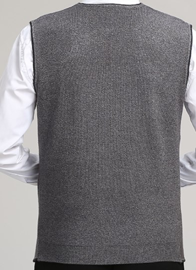 เสื้อกั๊กไหมพรม ขนแกะวูล oversizeชาย เสื้อไม่มีแขน oversizeชาย Size No.39-41 43 45 ดำ เทา แดง