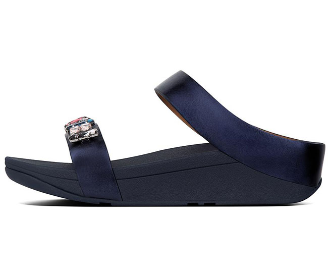 Fitflop Fino Bejewelled Slide Meteor Blue ของแท้ นำเข้าจาก USA และ UK