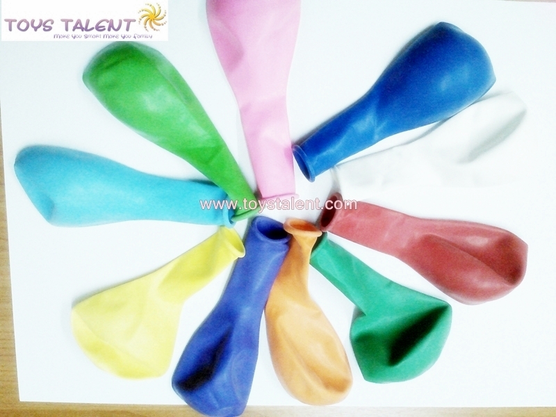 ลูกโป่งกลมเนื้อสแตนดาร์ท สีมาตรฐาน คละสี ไซส์ 10 นิ้ว แพ็คละ 10 ใบ (Round Balloons Size 10" - Mixed Standard Color)