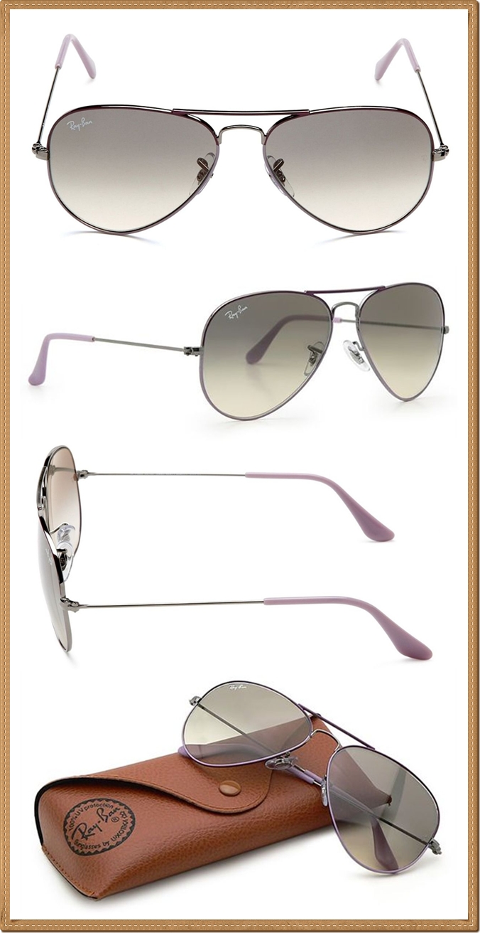 RB3025 (072/32) กรอบสีม่วงเข้ม & ม่วงอ่อน เลนส์ไล่สีเทาดำ