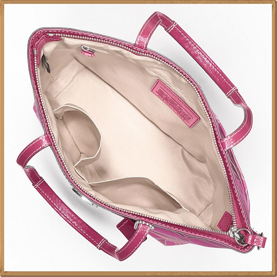 Coach Signature Stripe Outline C Sateen Tote 19428 - Pink