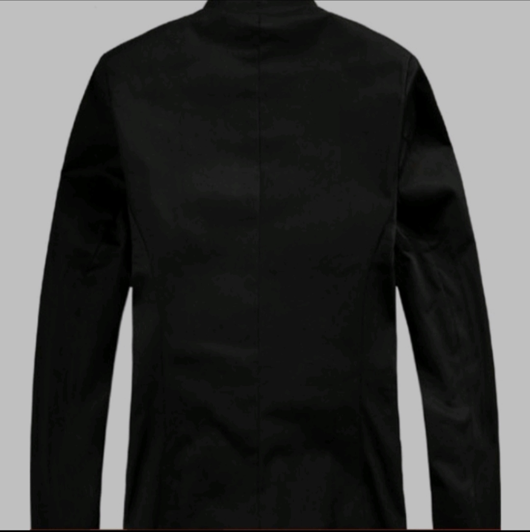 เสื้อสูทนร ญี่ปุ่น คอจีน คอสเพลย์ กระดุมเงินหรือทอง แต่งคอขาว Size No.35 37 39 41-43 45 47 ดำ