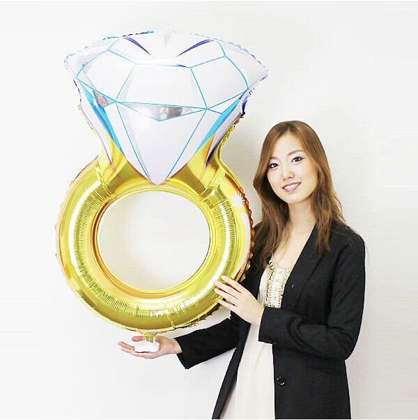ลูกโป่งฟลอย์ แหวนแต่งงาน ไซส์ใหญ่ 45" - Big Wedding Ring Foil Balloon/ Item No. TL-E031