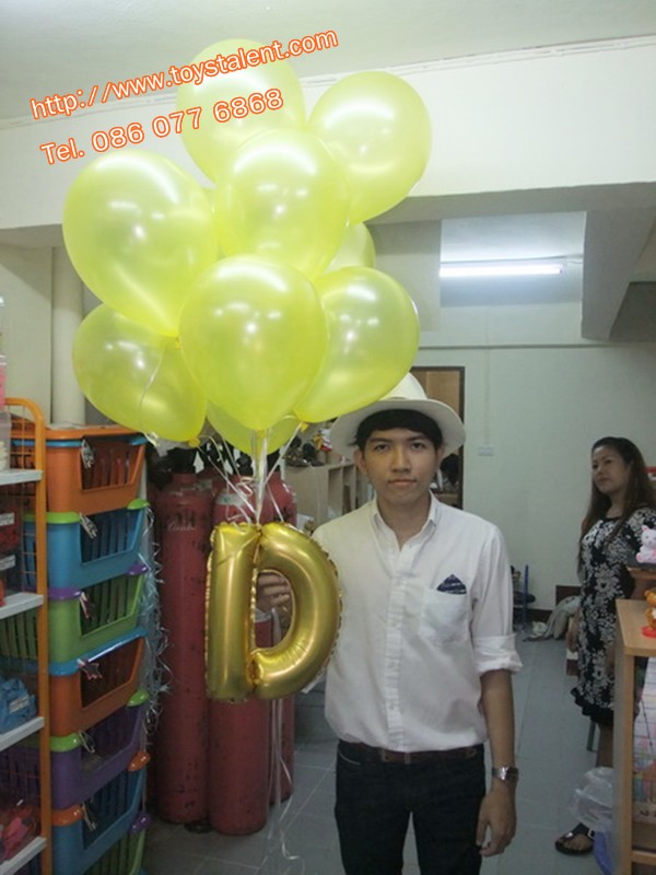 ลูกโป่งฟลอย์รูปตัวอักษร G สีทอง ไซส์เล็ก 14 นิ้ว - G Letter Shape Foil Balloon Size 14" Gold Color