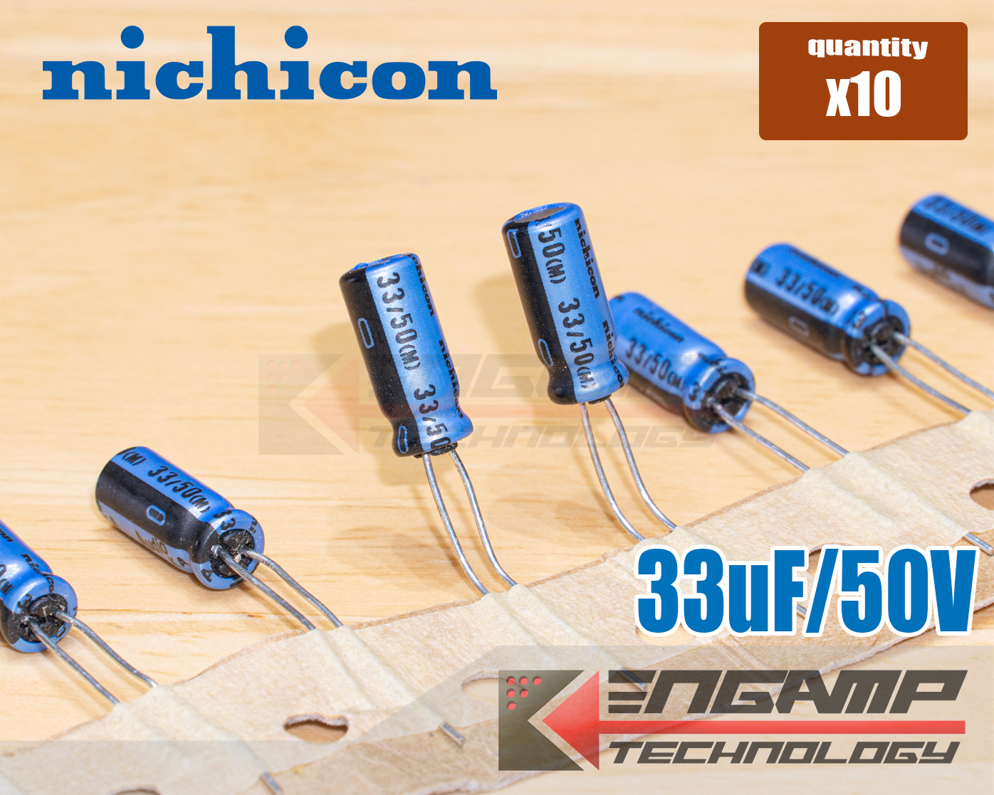 (10ตัว) [E-CAP] 33uF/50V 105 C Nichicon Audio KA 5x11.5mm P=2.5mm