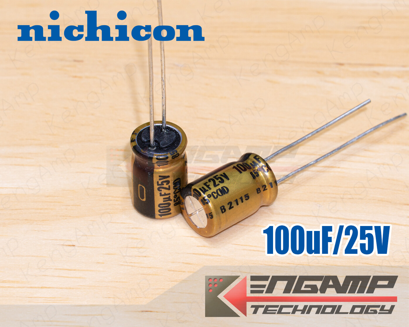 (10ตัว) [E-CAP] 100uF/25V 85 C Nichicon fine gold (M) 8x12mm P=3.5mm