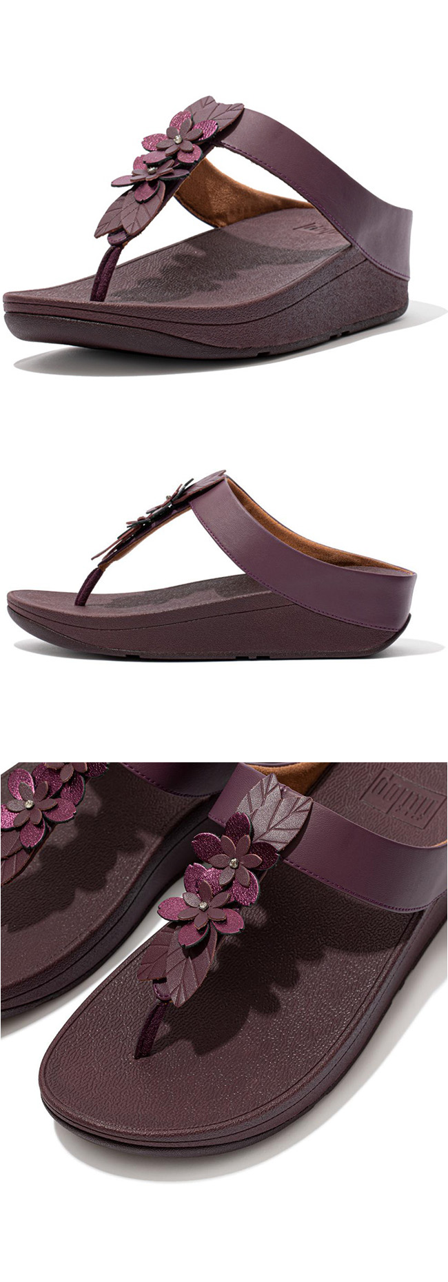 Fitflop Fino Floral Eggplant Purple ของแท้ นำเข้าจาก USA และ UK