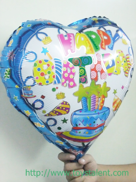 ลูกโป่งฟลอย์ Happy Birthday ทรงหัวใจ / Item No. TL-D046 - Foil Balloon Happy Birthday Heart Shape