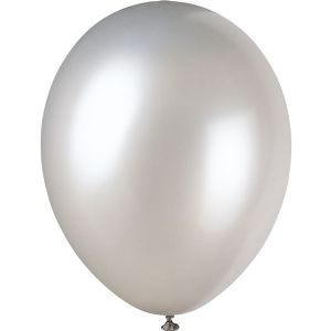 ลูกโป่งกลมเนื้อแมททัลลิก สีเงิน ไซส์ 10 นิ้ว แพ็คละ 10 ใบ (Round Balloon Size 10" - Shimmer Silver Color)