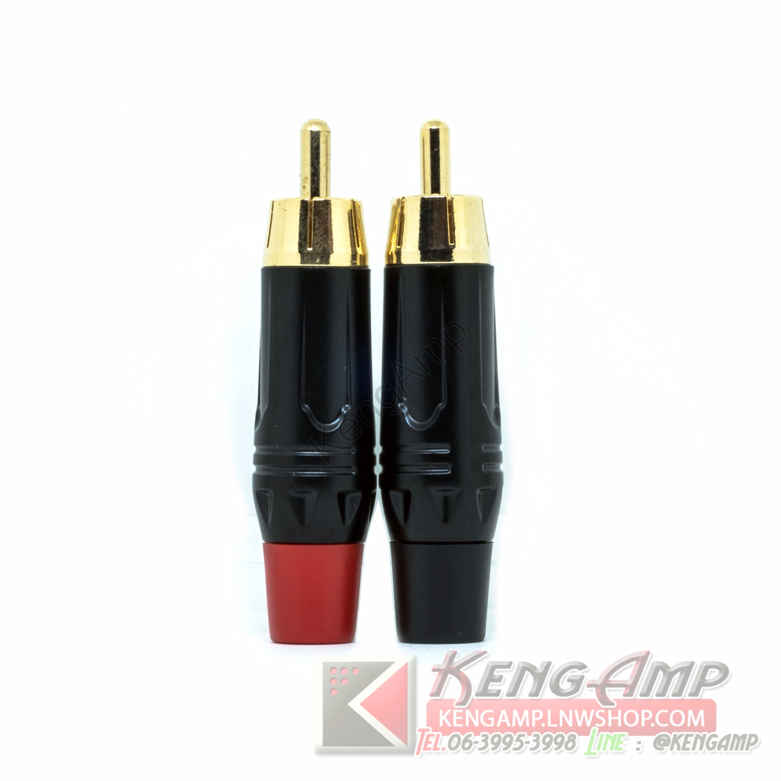 (1คู่) [PJ] ปลั๊ก RCA หัวทอง 24K ท้ายยางอย่างดี สำหรับสาย 6mm