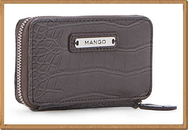Mango - กระเป๋าใส่เศษสตางค์ สีเทาเข้ม