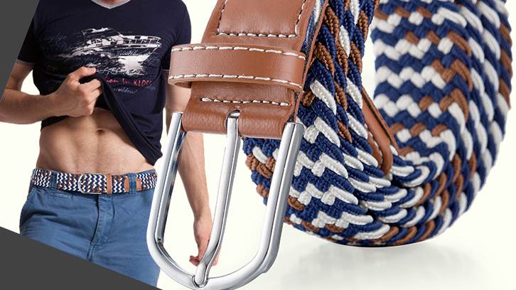 เข็มขัดหมุด ยืดได้ ถัก ถัก สีสัน ( No.1- 9)