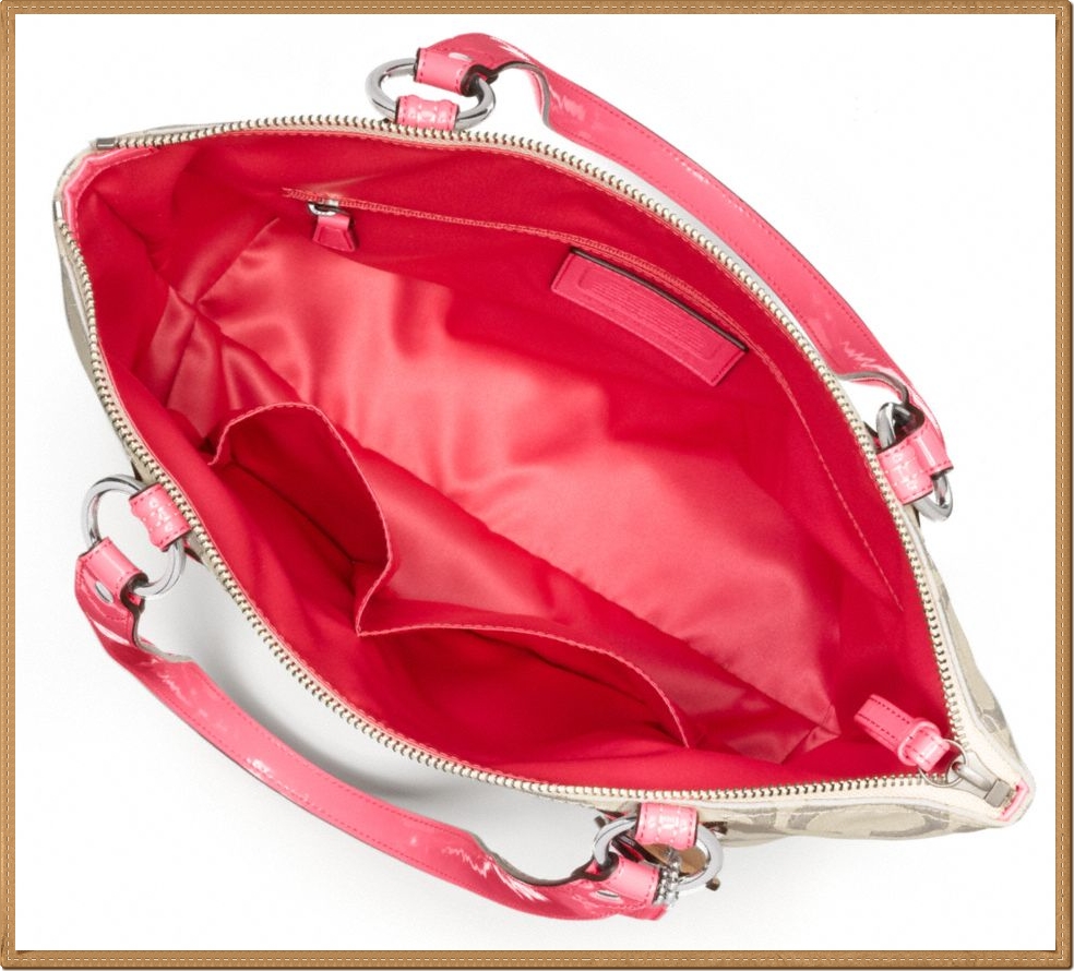 Coach Poppy Signature Metallic Outline Hallie Tote 22455