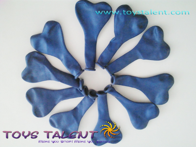 ลูกโป่งหัวใจ เนื้อเมททาลิก สีน้ำเงิน ไซส์ 6 นิ้ว แพ็คละ 10 ใบ