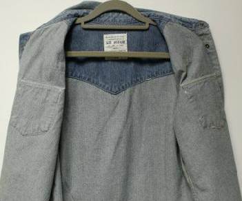 เสื้อเชิ้ตแขนยาว ผ้ายีนส์เนื้อดี allst สไตล์อังกฤษ ฟ้า No.38 40