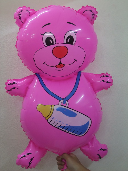 บอลลูนหมีสีฟ้าและสีชมพู ห้อยขวดนม - Foil Balloon Bottle Bear / Item No. TL-C001