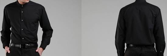 เสื้อเชิ้ตแขนยาว คอจีน ทรงปกติ ใหญ่พิเศษ size No.37 38 39 40 41 42 43 44 45 46 47 48 สีขาว ดำ