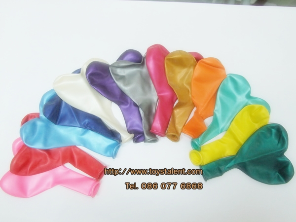ลูกโป่งหัวใจเนื้อเมททัลลิก สีชมพูเข้ม ไซส์ 12 นิ้ว แพ็คละ 10 ใบ (Heart Shape Balloon-Metallic Deep Pink Color)