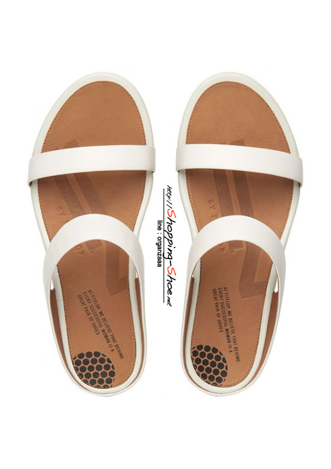 Fitflop Banda Leather Slide Urban White ของแท้ นำเข้าจาก USA และ UK