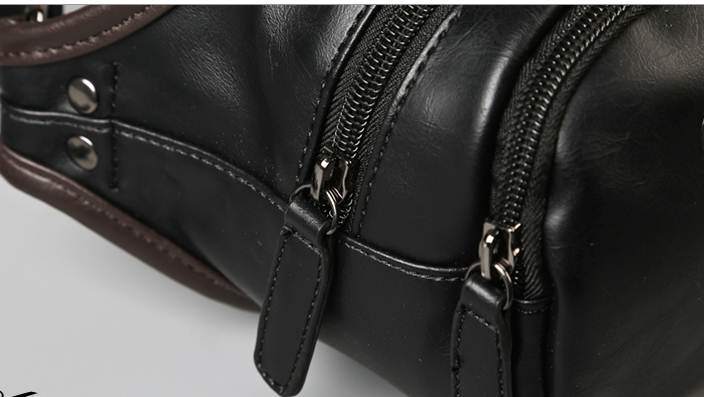 กระเป๋าวินเทจ คาดอก คาดเอว ทรงรี หนังเงา สีดำ น้ำเงิน