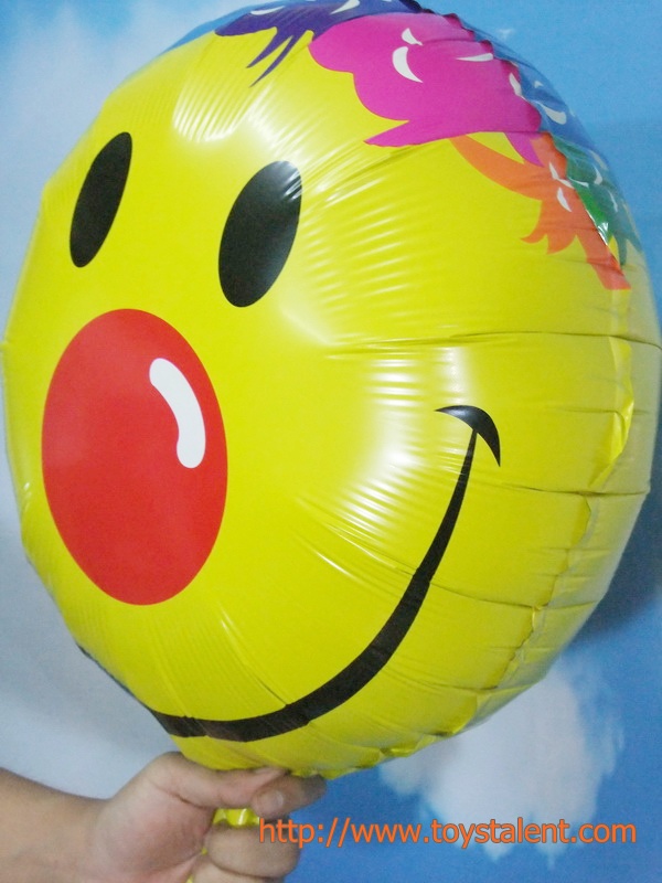 ลูกโป่งฟลอย์ทรงกลมหน้ายิ้ม จมูกตัวตลก - Foil Balloon Smiley / Item No. TL-D050