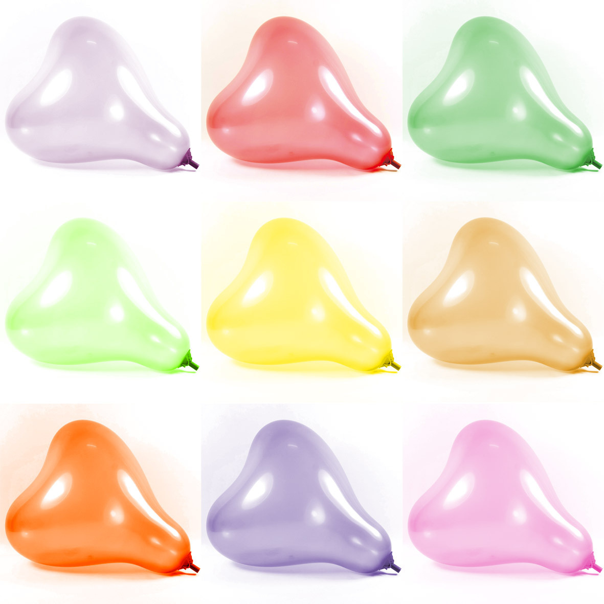 ลูกโป่งหัวใจ เนื้อเมททาลิก สีเหลืองไซส์ 6 นิ้ว แพ็คละ 10 ใบ