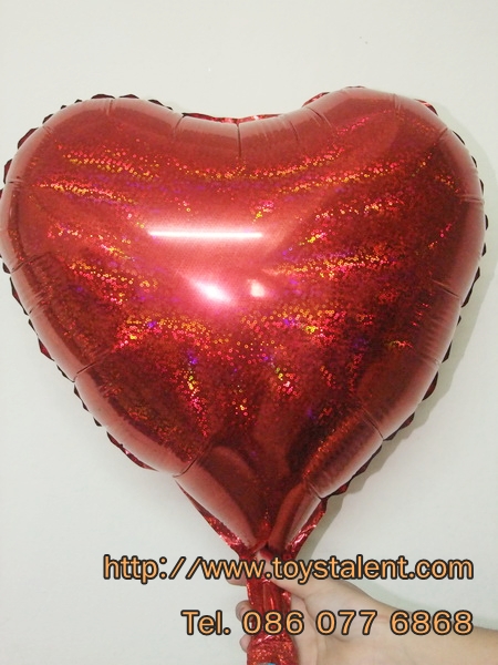 ลูกโป่งฟลอย์รูปหัวใจ Laser สีแดง ไซส์ 19 นิ้ว - Heart Shape Laser Foil Balloon Red Color 19" / TL-G013