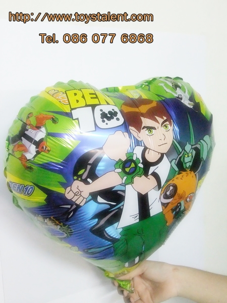 ลูกโป่งฟลอย์ลายเบ็นเท็น ทรงหัวใจ - Ben 10 Heart shape Balloon / Item No. TL-A088