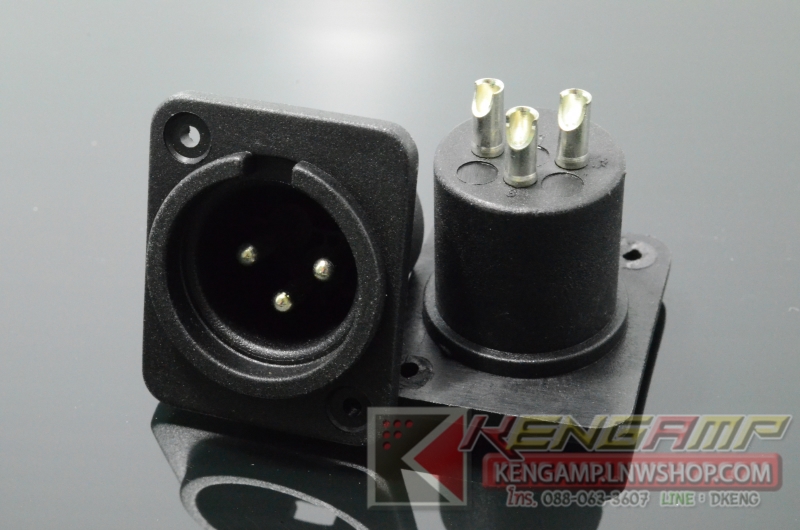 (1ตัว) [PJ] LIDGE YM-050 ปลั๊ก XLR ตัวผู้ 3 ขา สำหรับติดแท่น