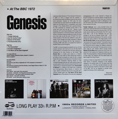Genesis - At The BBC 1972 1Lp New