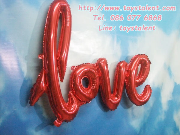 ลูกโป่งฟลอย์ข้อความ LOVE Balloon สีแดง ไซส์ 75 X 55 cm./ Item No.TL-E063