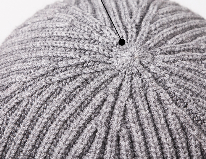 หมวกถักแตงโม แบบญี่ปุ่น หมวกไหมพรม ทรงกลมครึ่งใบ สี เทา เทาเข้ม ดำ แดง กากี เหลืองพระ