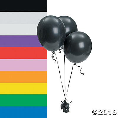 ลูกโป่งกลมเนื้อสแตนดาร์ท สีดำ ไซส์ 12 นิ้ว แพ็คละ 10 ใบ (Round Balloon - Standard Black Color 12")
