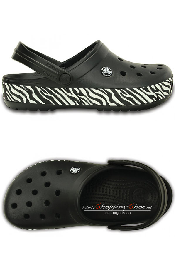 Crocband Animal Print Clog - Black / White ของแท้ Outlet ไทยและอเมริกา
