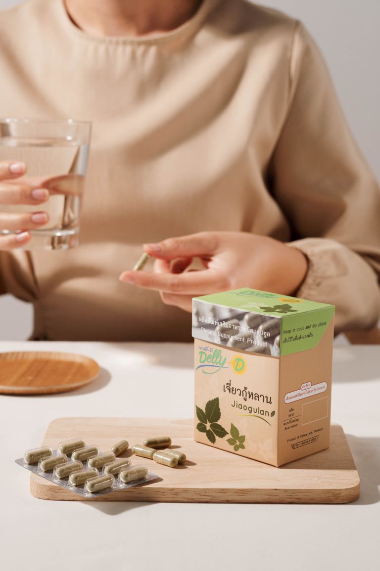 ผลิตภัณฑ์เสริมอาหาร เจียวกู่หลาน ชนิดแคปซูล บรรจุแผง