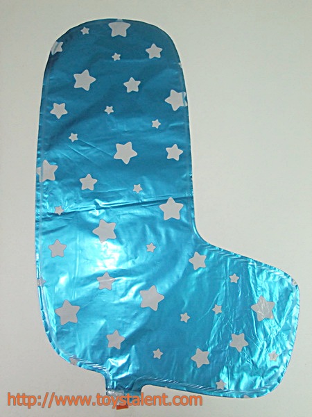 ลูกโป่งฟอยล์รูปตัวอักษร L สีฟ้าพิมพ์ลายดาว ไซส์เล็ก 14 นิ้ว - L Letter Shape Foil Balloon Size 14" Blue color printing Star