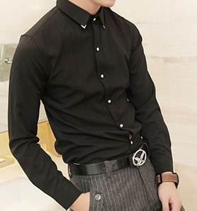 คุ้มสุดๆ+สีดำ น้ำเงิน++เสื้อเชิ้ตแขนยาว แต่งมุมปกเล็ก เดินเส้น No.36 38