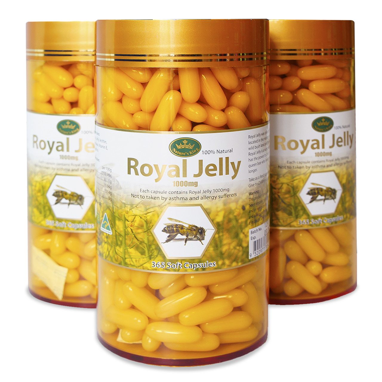 อาหารเสริมนมผี้ง Nature's king royal jelly 1000 mg